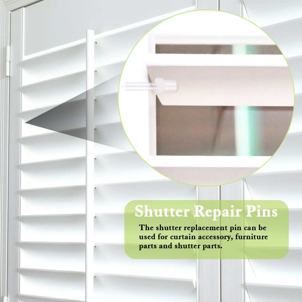 60PCS Shutter Repair Pins Spring Loaded Plantation Shutter Replacement White