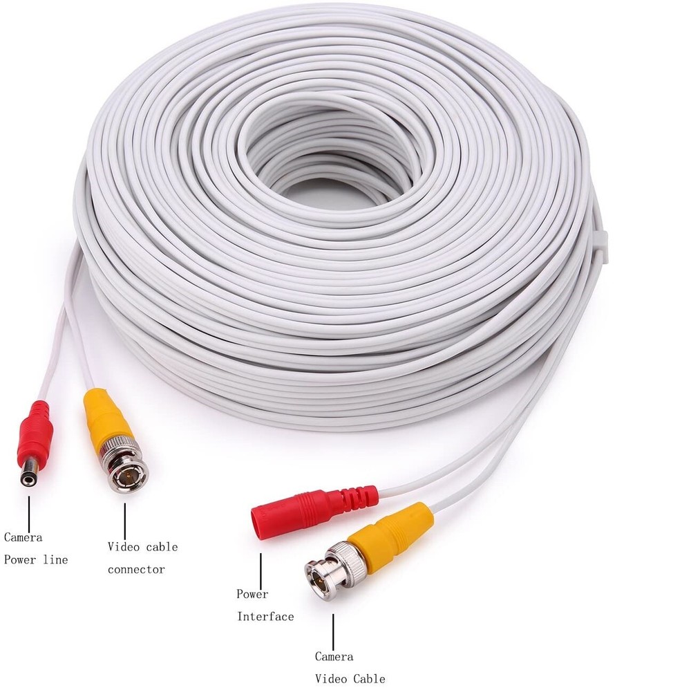 CCTV Cable Plug & Play Security Camera Wire BNC Power Video Audio 10FT - 100FT