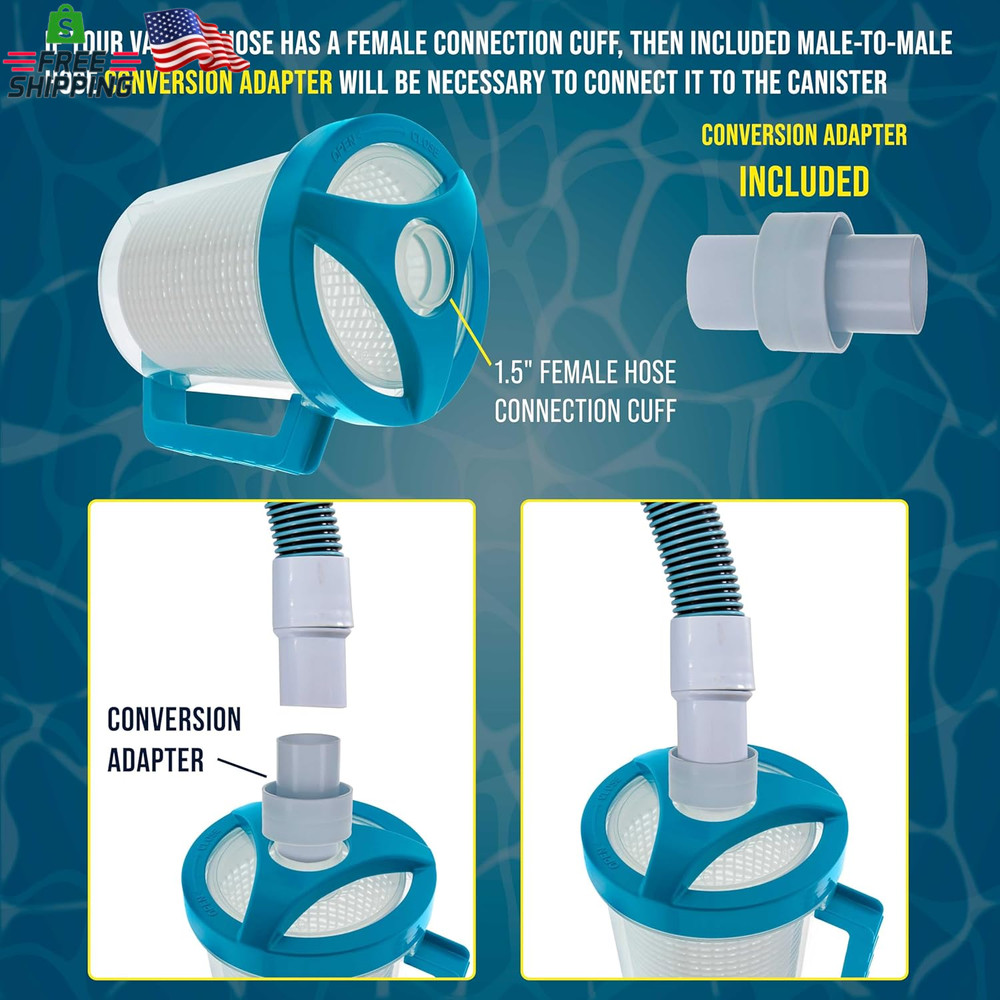 U.S. Pool Supply Pool Leaf Catcher - Inline Pool Leaf Canister, Vacuum for Ingro