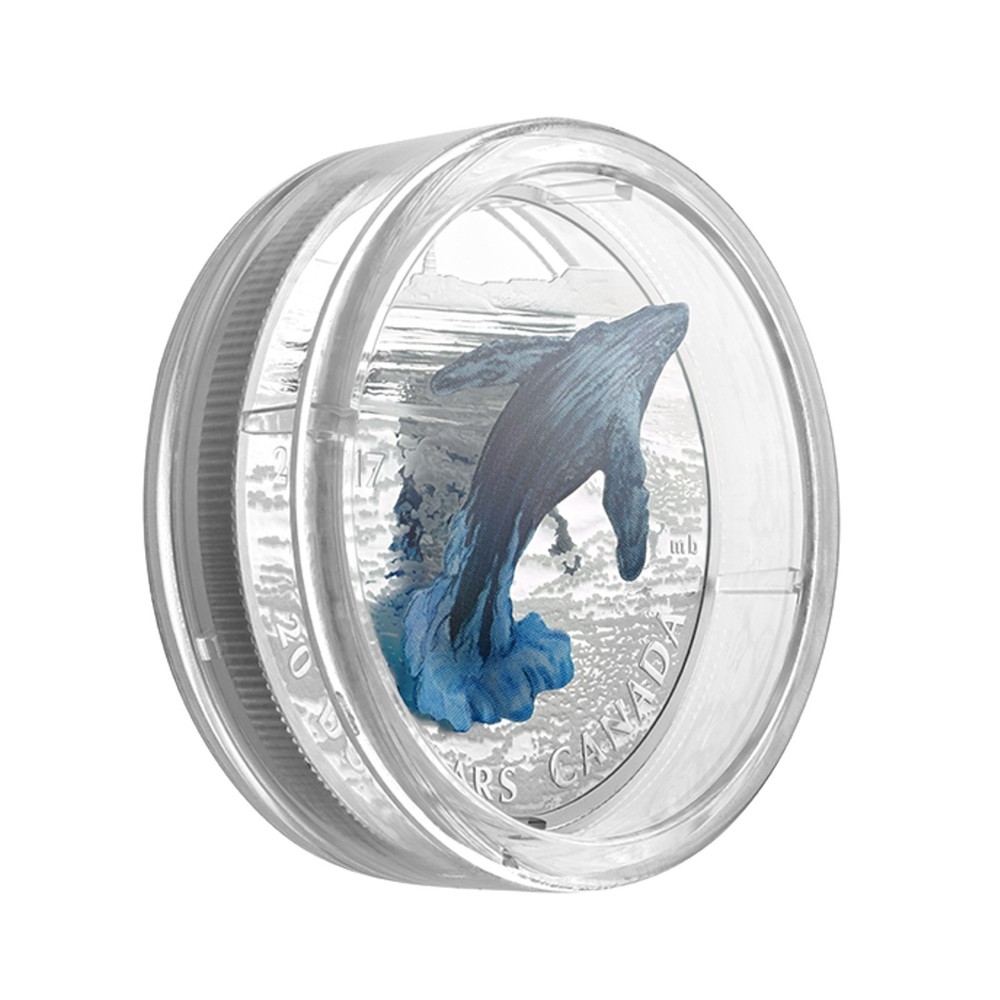 2017 Canada $20 Three Dimensional Breaching Whale Fine Silver With Out Black Box