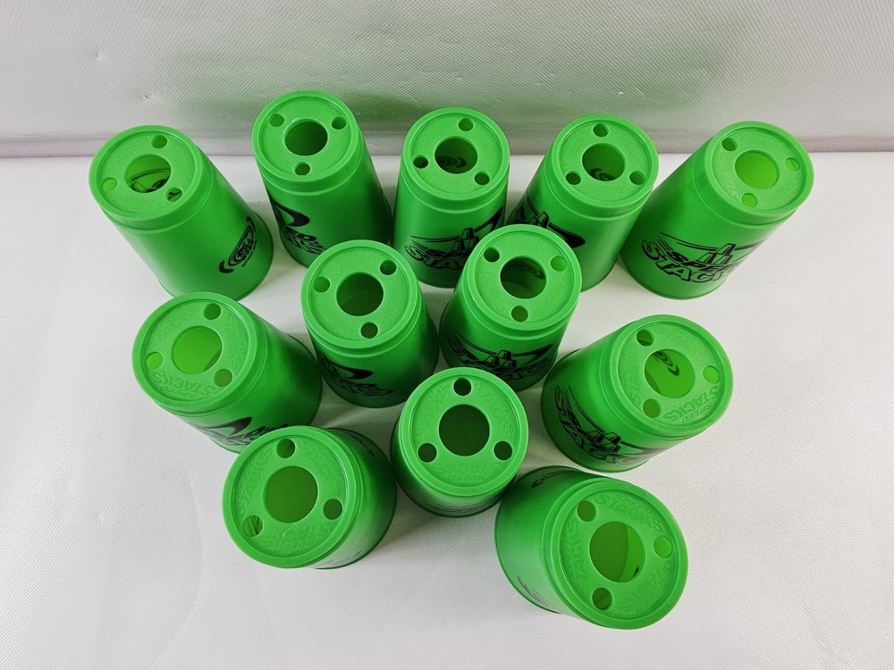 Speed Stacks Cup Stacking Set: StackMat & 12 Cups w/ Holder Green NO TIMER