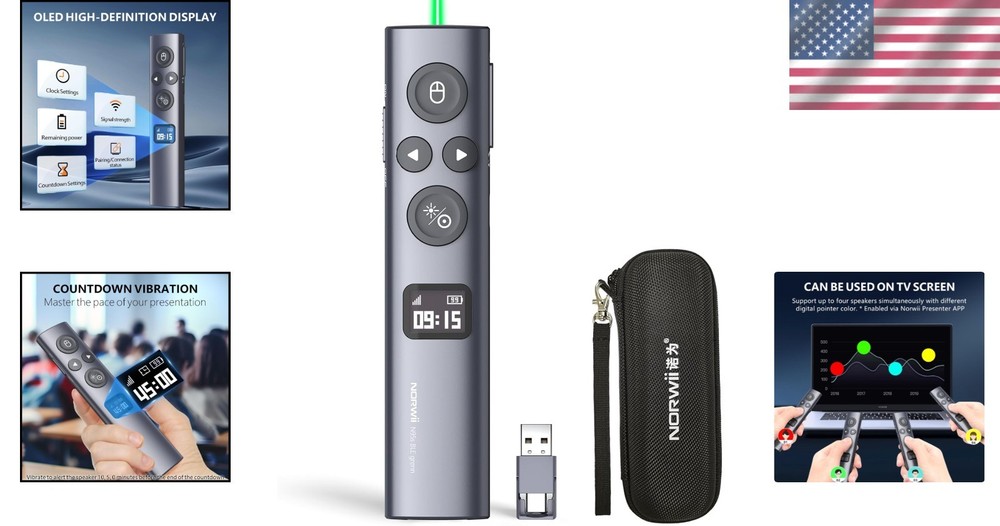 Wireless Presentation Clicker with Digital Pointer