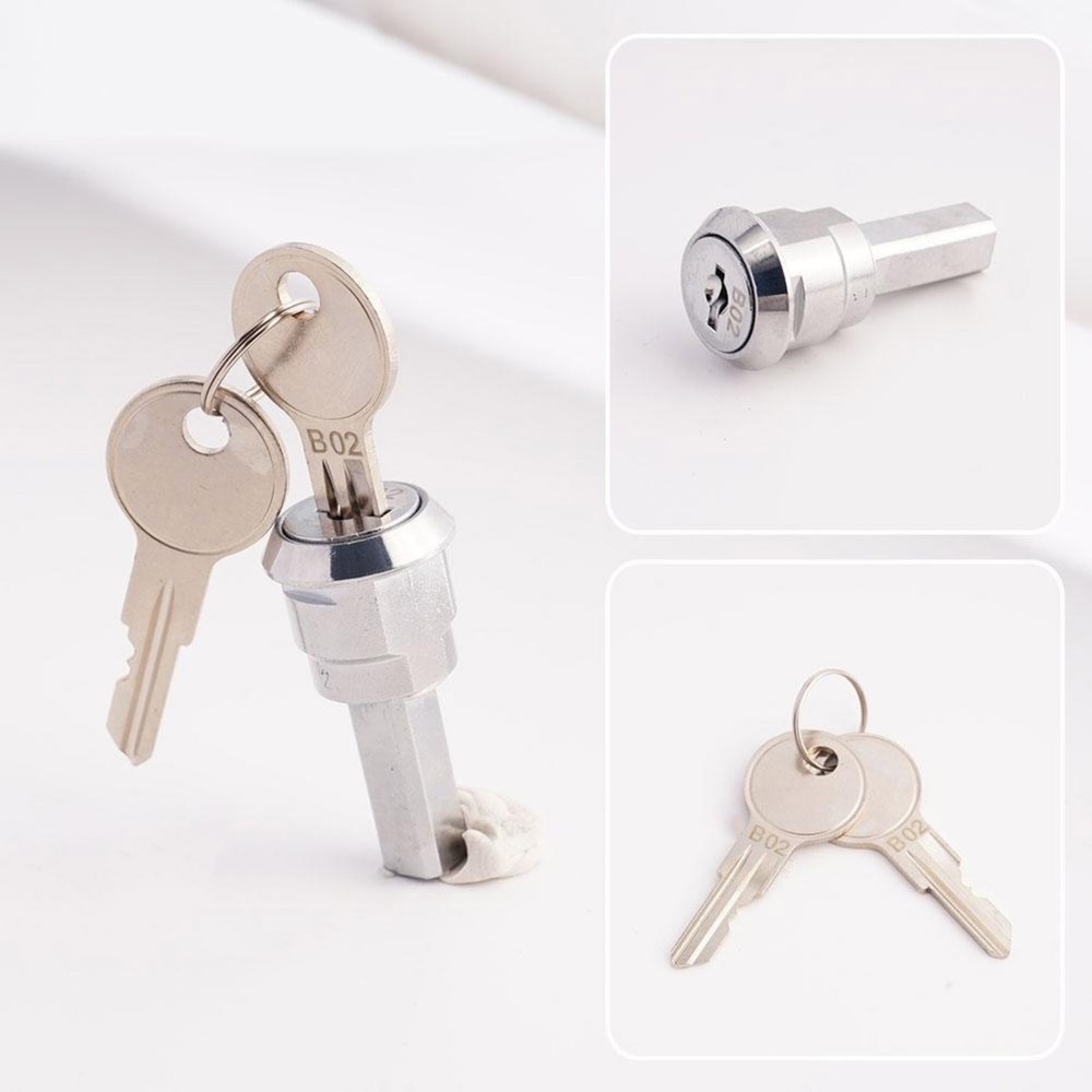 A Set Silver Universal Stainless Toolbox Lock For Movable Tool Cabinet Drawer