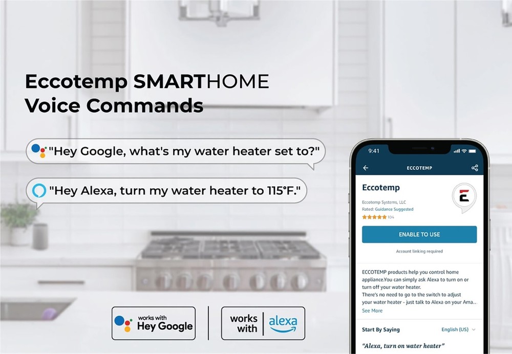 Open Box - Eccotemp Smart Home 4.0 Gal. Mini Tank Water Heater w/ Voice Commands