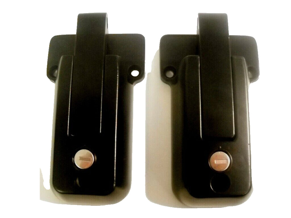 2- KEYED ALIKE Black Locking Cargo Trailer Cambar Door Latch Vise Lock Cam Bar