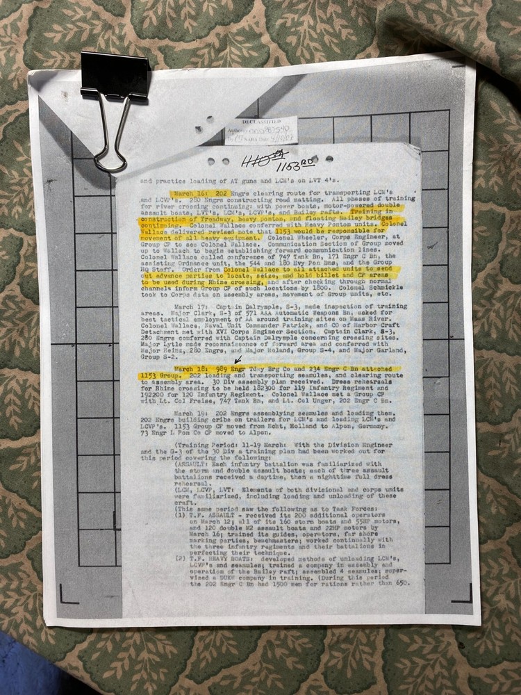 WWII After Action Reports Engineers 1944 - Lot