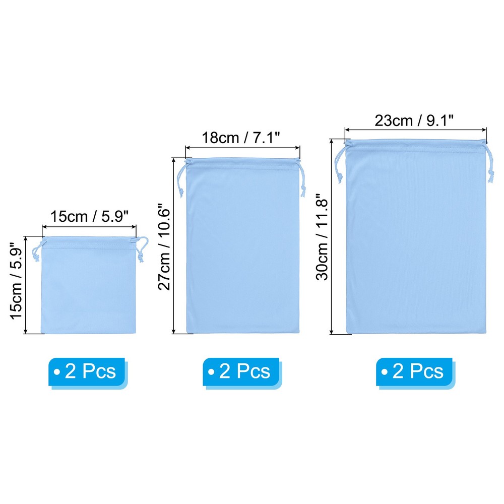 Ski Goggle Bag, 6 Pack Microfiber Pouch Protective Storage Case, Light Blue