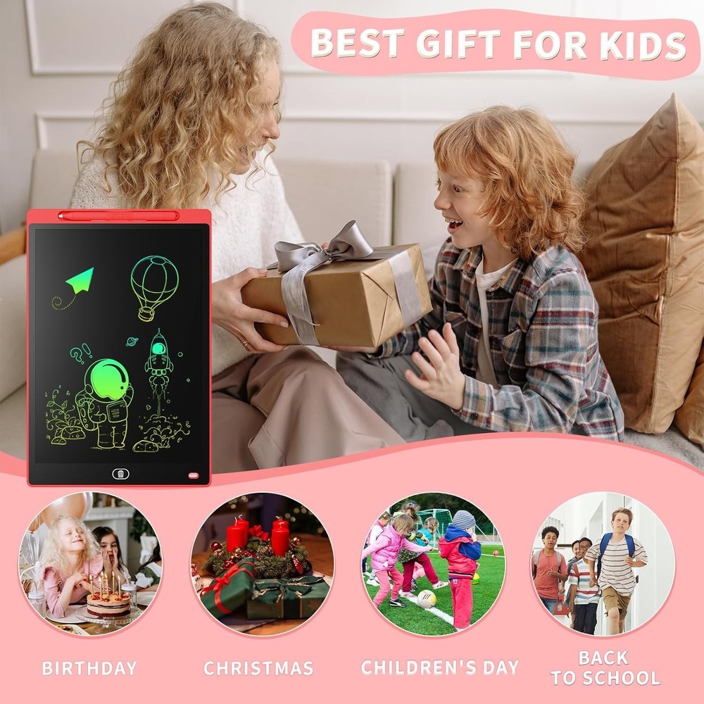 2 Pack] LCD Writing Tablet 8.5-Inch Colorful Doodle Board, Toddler Learning E...