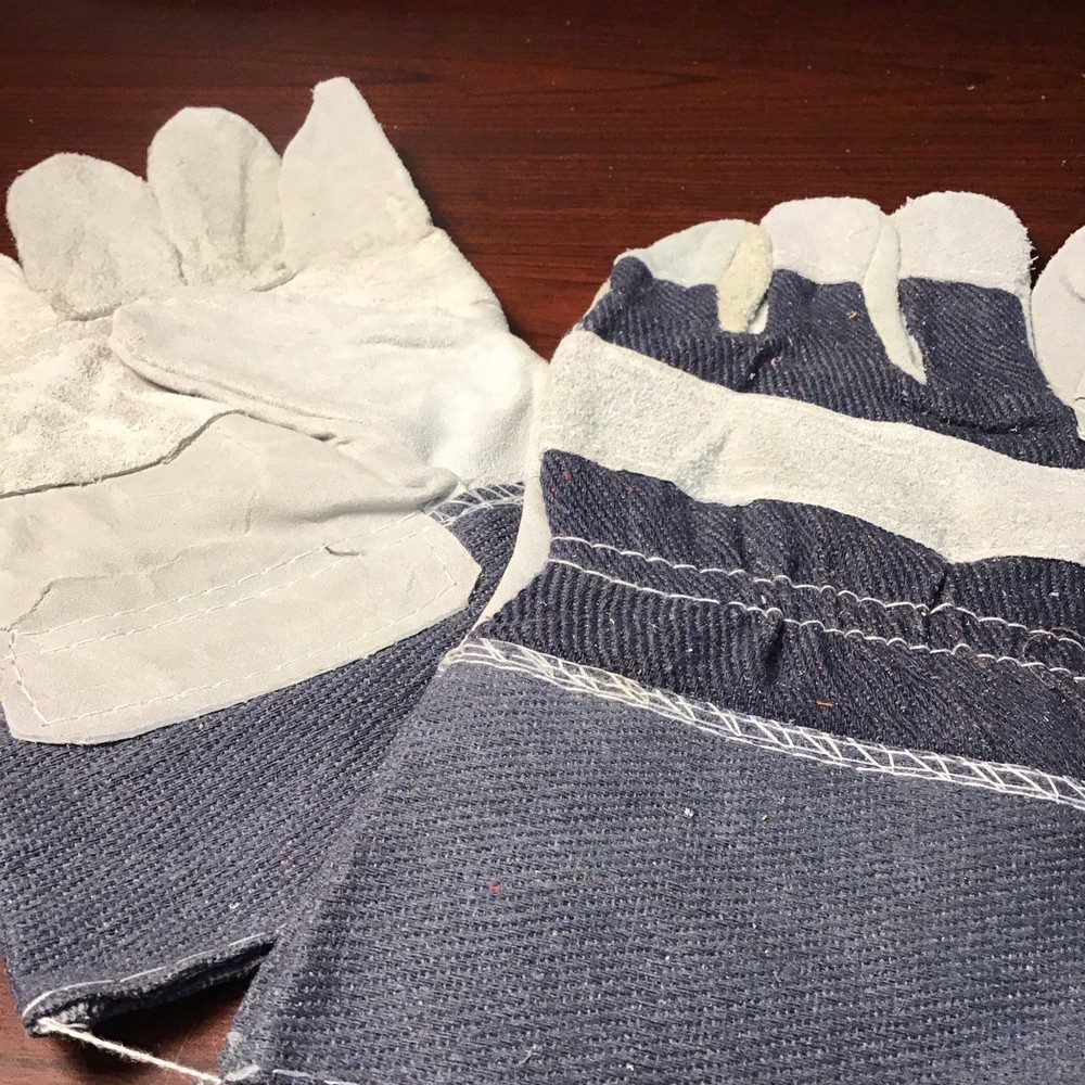 Two Tone Leather Safety Gloves Size-XL