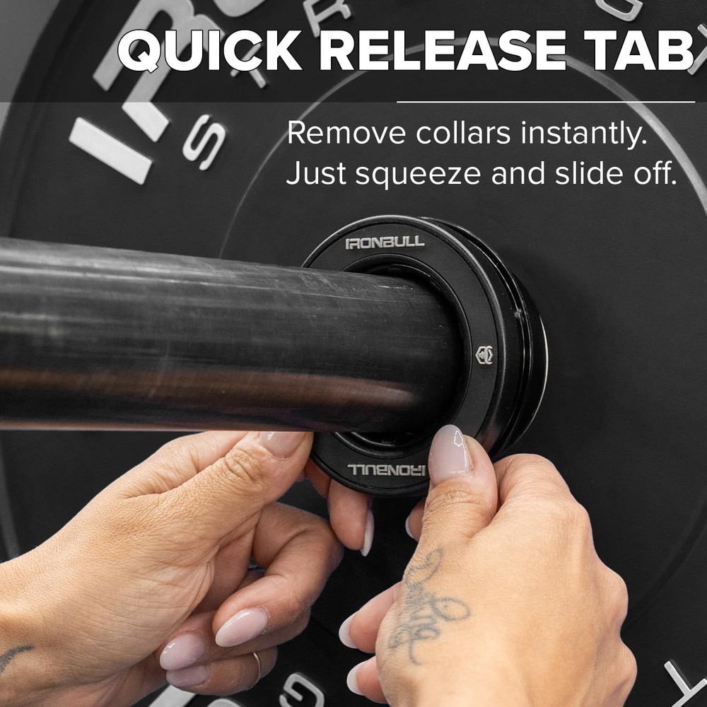 RapidGrip™ Barbell Collars – Automatic Locking Barbell Clamps for Olympic Wei...