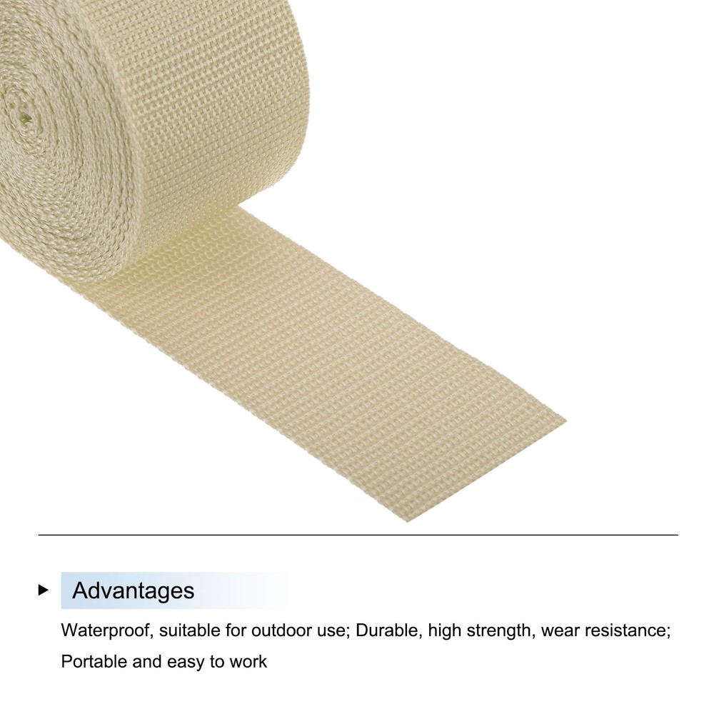 Lightweight Polypropylene Webbing Strap 5cm 5 Yard Light Khaki