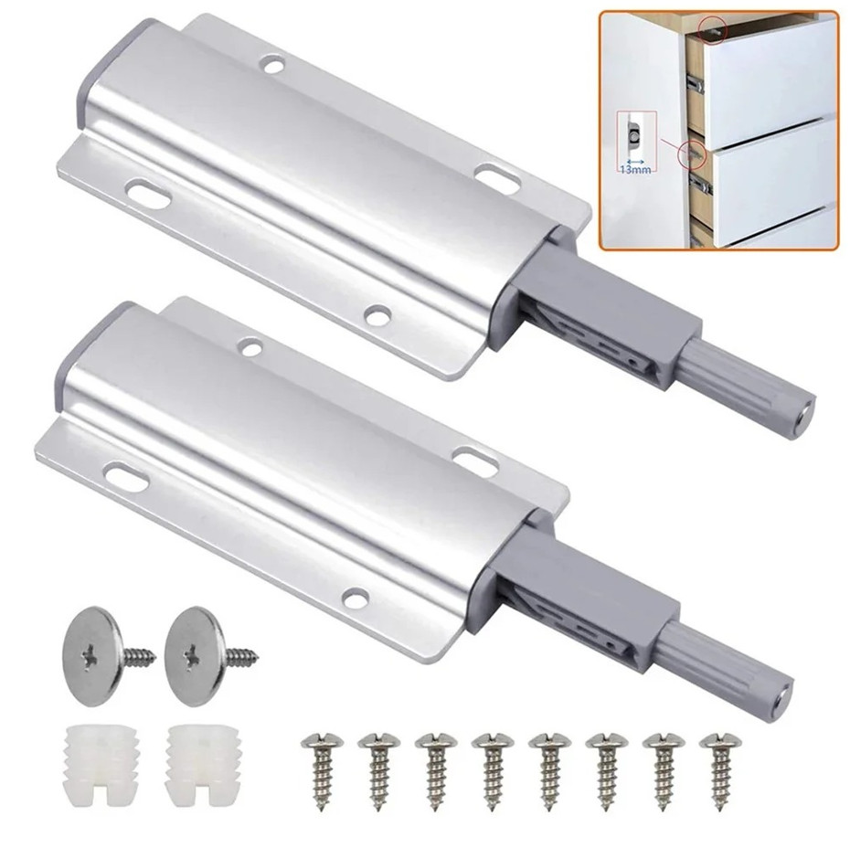 2pcs Push to Open Cabinet Door Catch Damper Buffer Hardware Set
