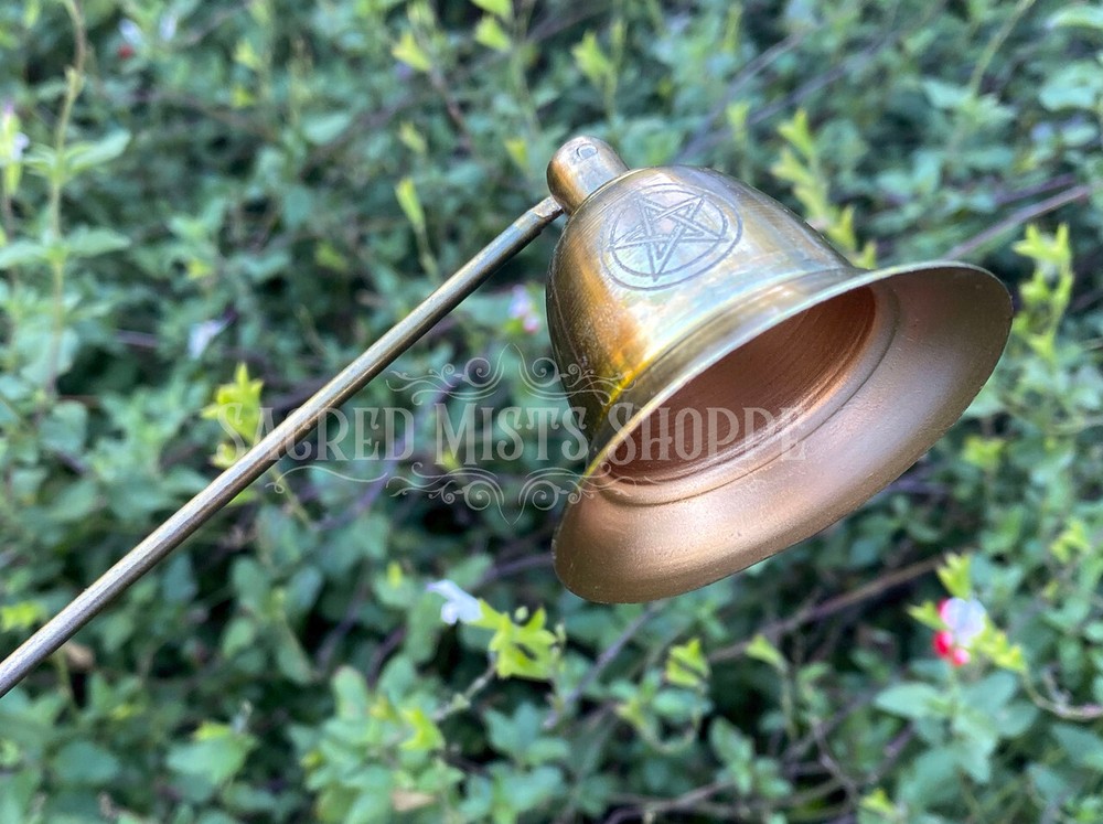 Pentacle Brass Candle Snuffer with Long Handle Magick Altar Tool Ritual