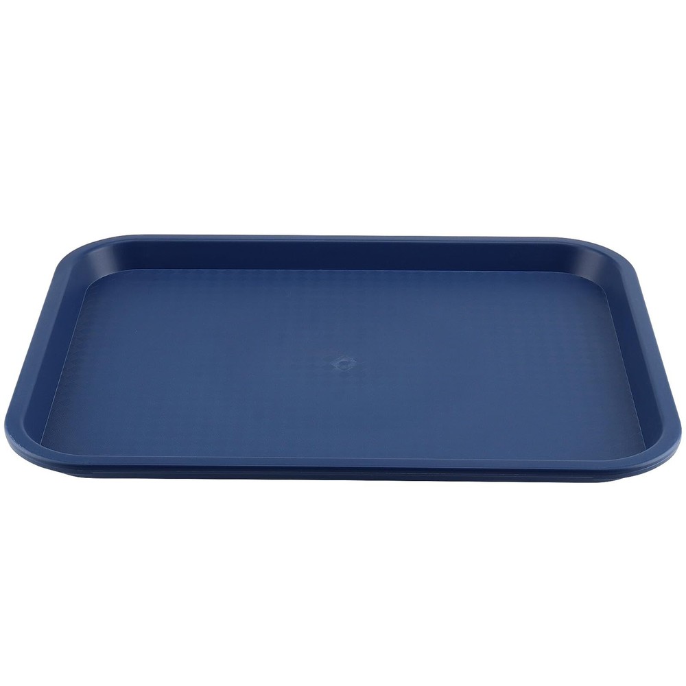 Blue Plastic Fast Food Tray Rectangular Cafeteria 16x12 inch 6 Pack