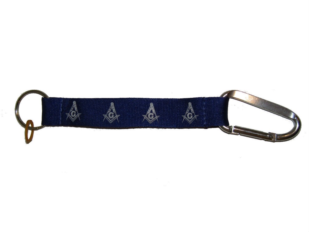 Mason Masonic Crest Blue Key Lanyard Ring