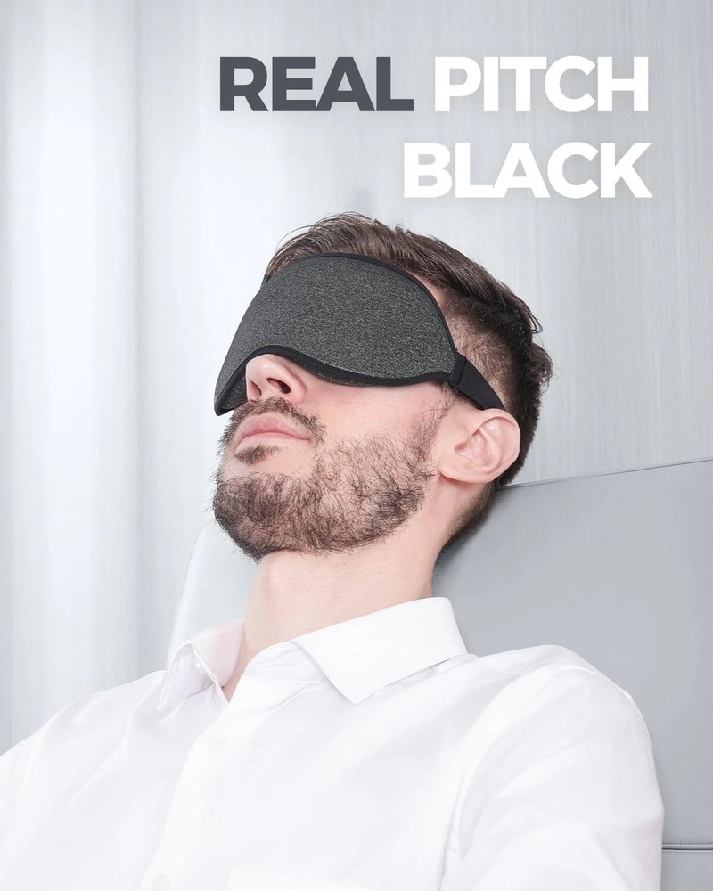 Luxury Sleep Mask for Back and Side Sleeper, 100% Block Out Light Sleeping Ey...