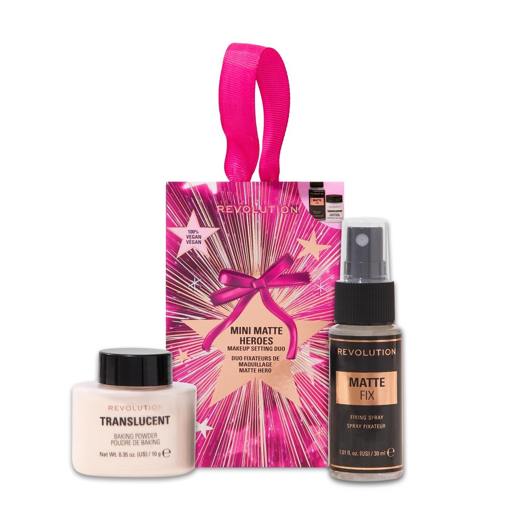 Revolution Mini Matte Hero's Makeup Setting Duo, Translucent Loose White