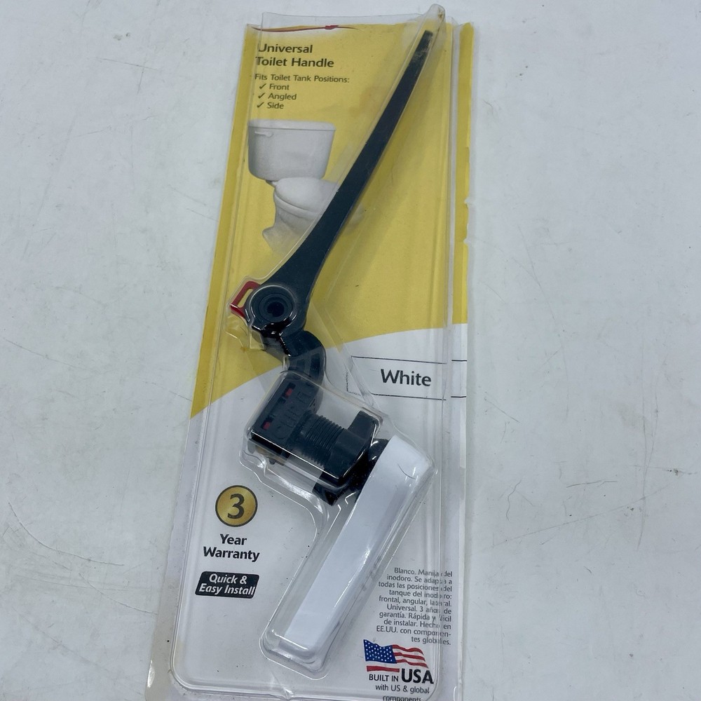 Korky Universal Toilet Flush Handle White Front Side Angled Mount Fit