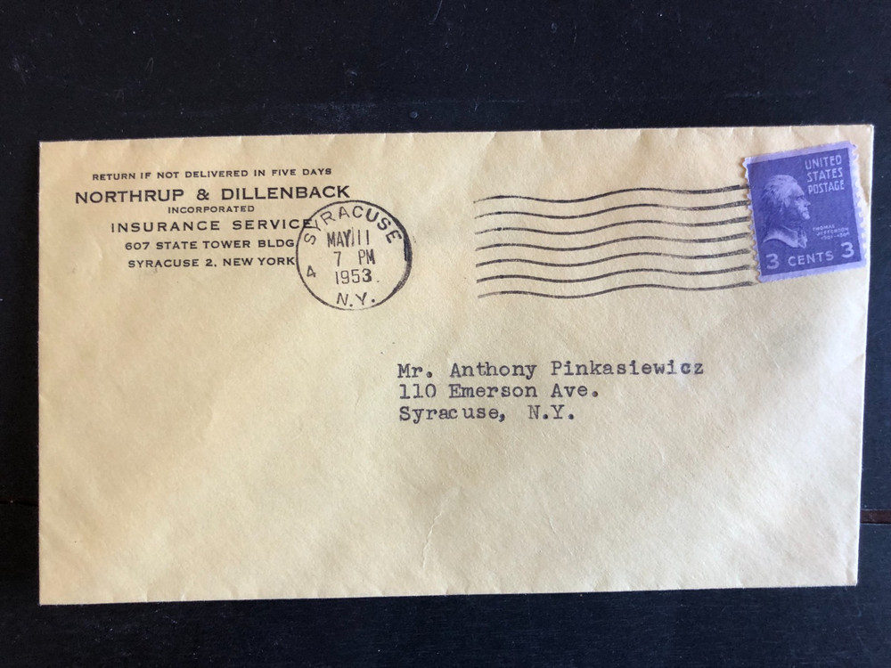 Scott #807 3c Jefferson US Stamp cover