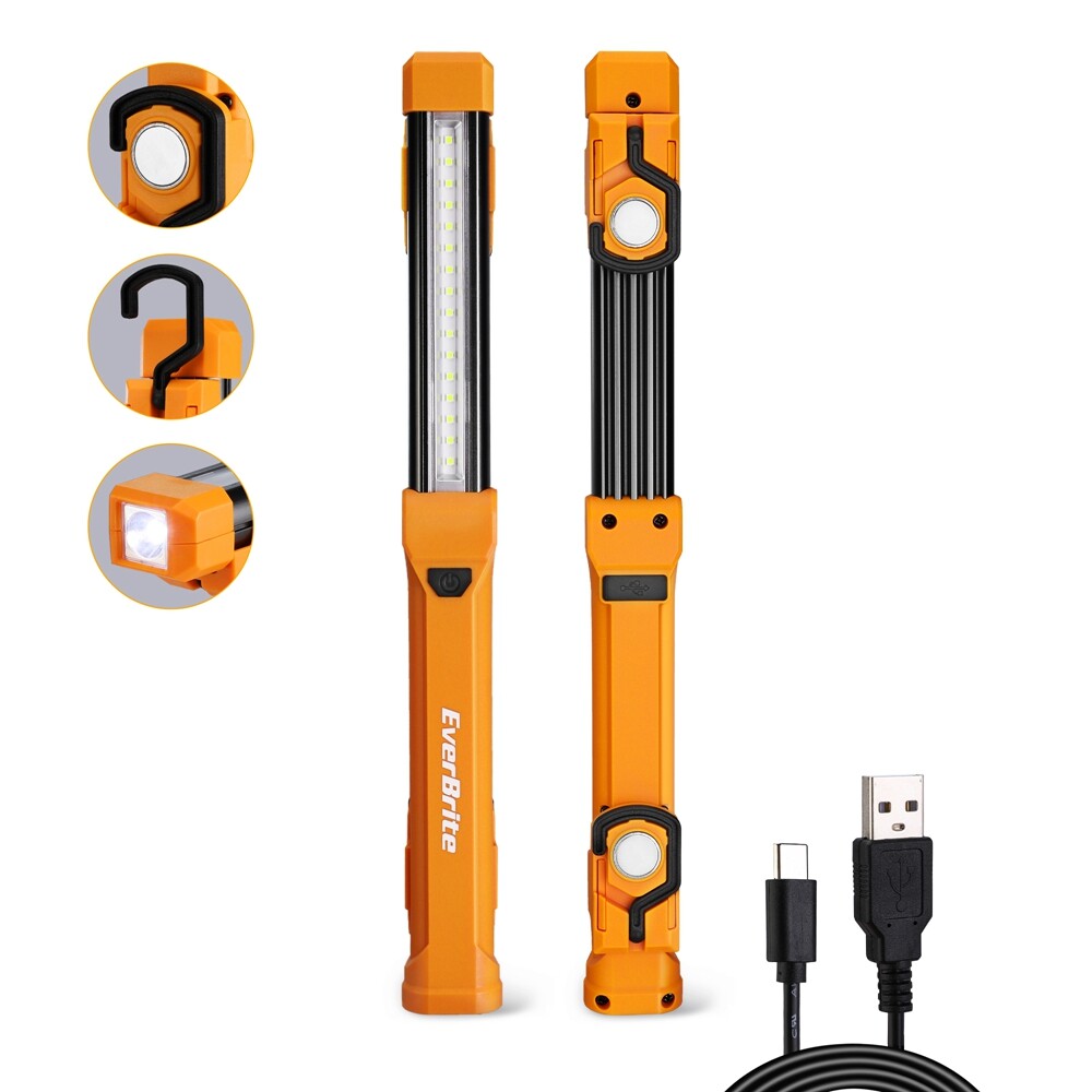 EverBrite 2-PACK 1000LM LED Work Light Rechargeable Work Light 4 Lighting Modes