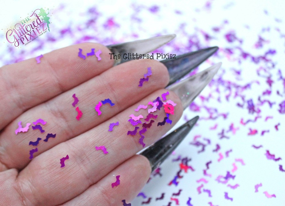 GRAPE NERDZ small BAT shaped Glitter- Pixie Shapes-