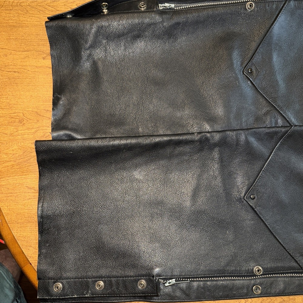 Harley Davidson Leather Motorcycle Chaps Mens Small Black