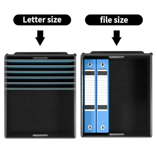 Upgraded File Organizer Boxes with Lids, 2 pack - without folders Black