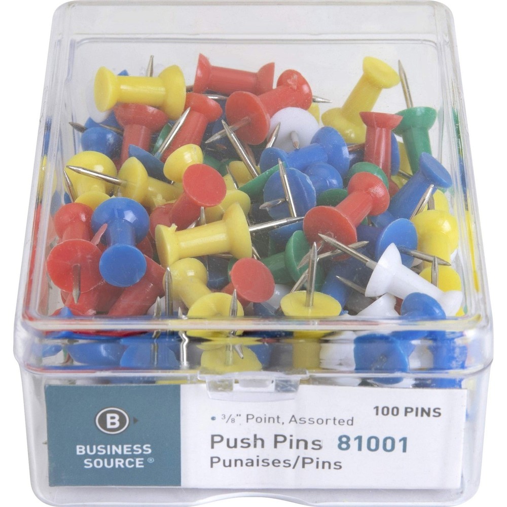 Business Source Pushpin, Assorted (81001) 10" x 2.5" x 14.4",