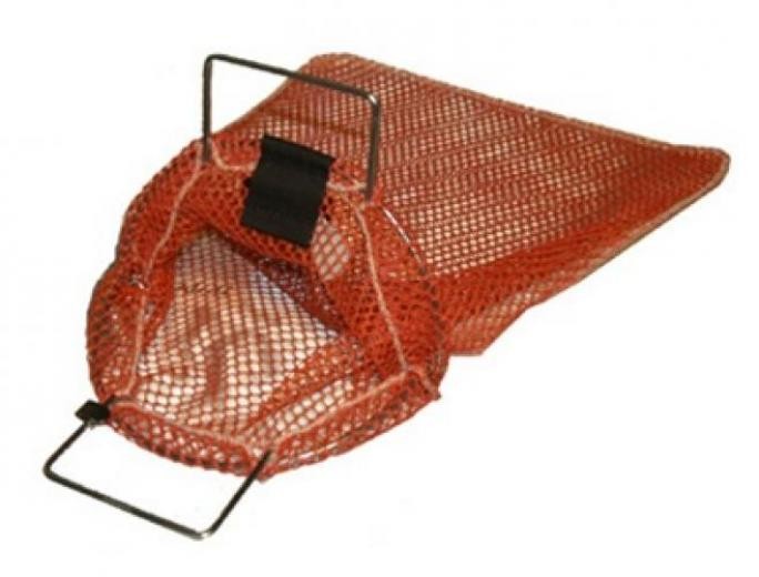 Trident Mesh Bag with Galvanized Wire Handle and D-Ring - Red - Medium