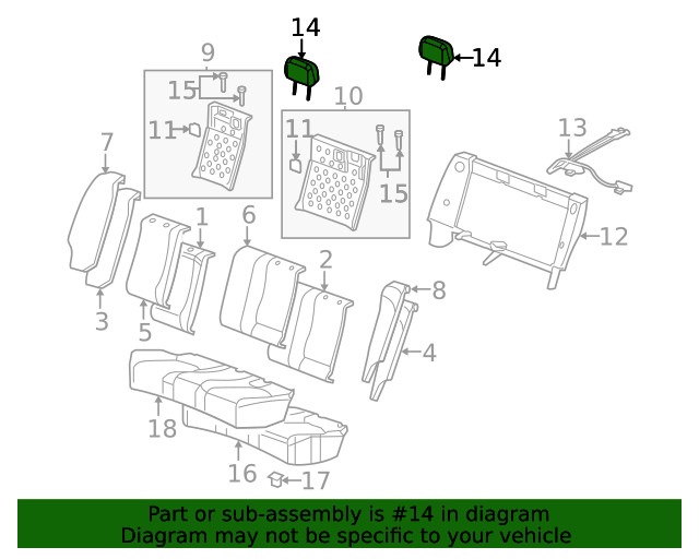 Genuine GM Headrest 22719521