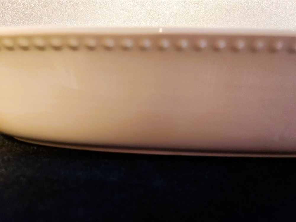 "Over my Bread Body" Mud Pie Ceramic White Two-Handled Bread Basket READ