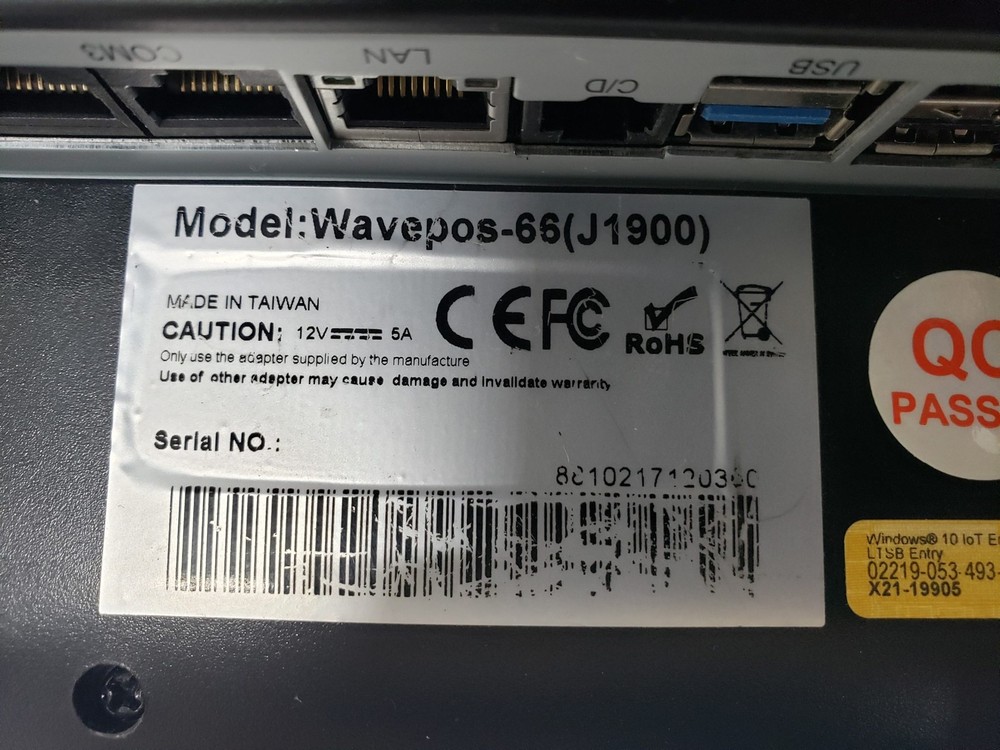 POS touchscreen wavepos-66 (J1900) computer - as is