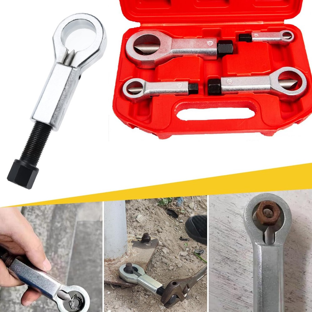 4pcs Nut Splitter Tool Broken Damaged Stuck Remover Puller Corroded Split Set 40