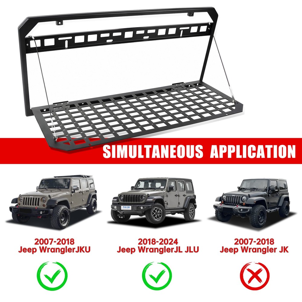 Tailgate Table For Jeep Wrangler 2007-2018 &2018-2025