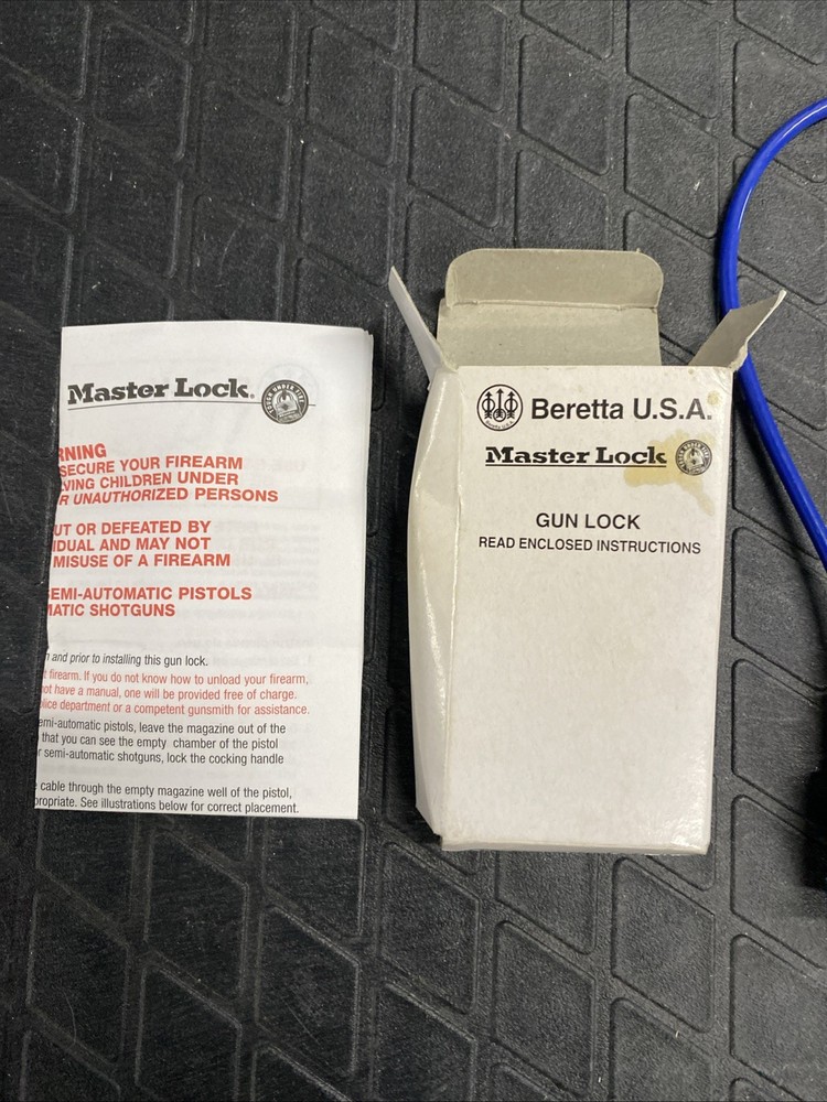 12" Beretta Cable Gun Lock - Master Lock 2 Keys BER95