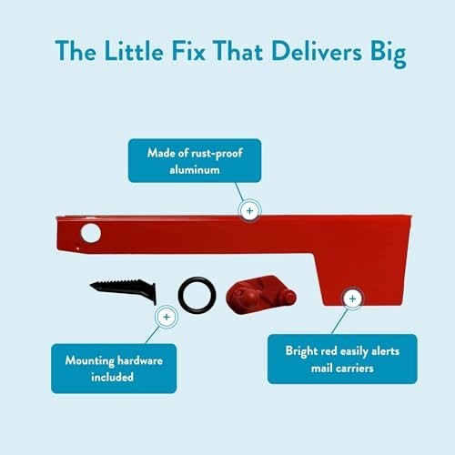 Aluminum Mailbox Flag Replacement Kit - Red, Durable & Easy to Install