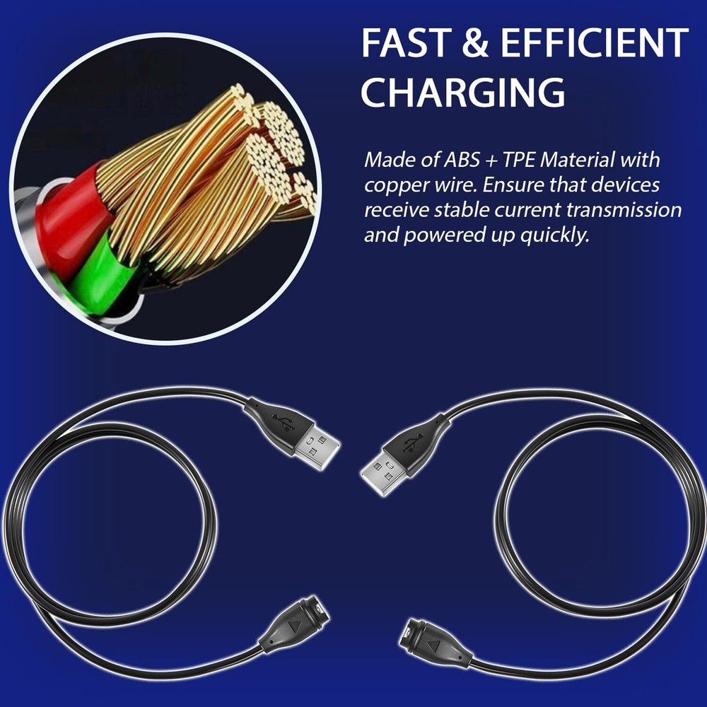 Charger Cable 010-12491-01 Replacement for Garmin Multiple Watch Devices 2Pack