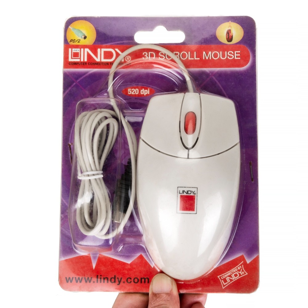 Lindy Ergonomic Classic 3D Scroll Ball Mouse, 520 dpi, PS/2 connection for PC UK