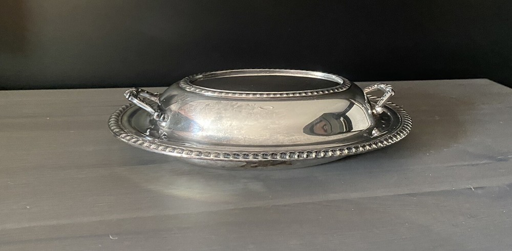 Vintage Silver Plate Serving Dish With Cover