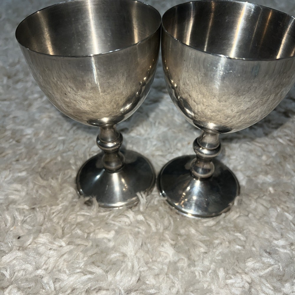 W & S Blackinton ~Coronation (2) Stemware Silver- Plated Challis 6” Tall