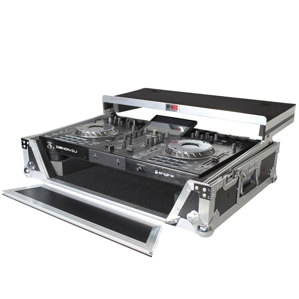 ProX XS-PRIME2 LT Flight Case for Denon Prime 2 DJ System Silver on Black
