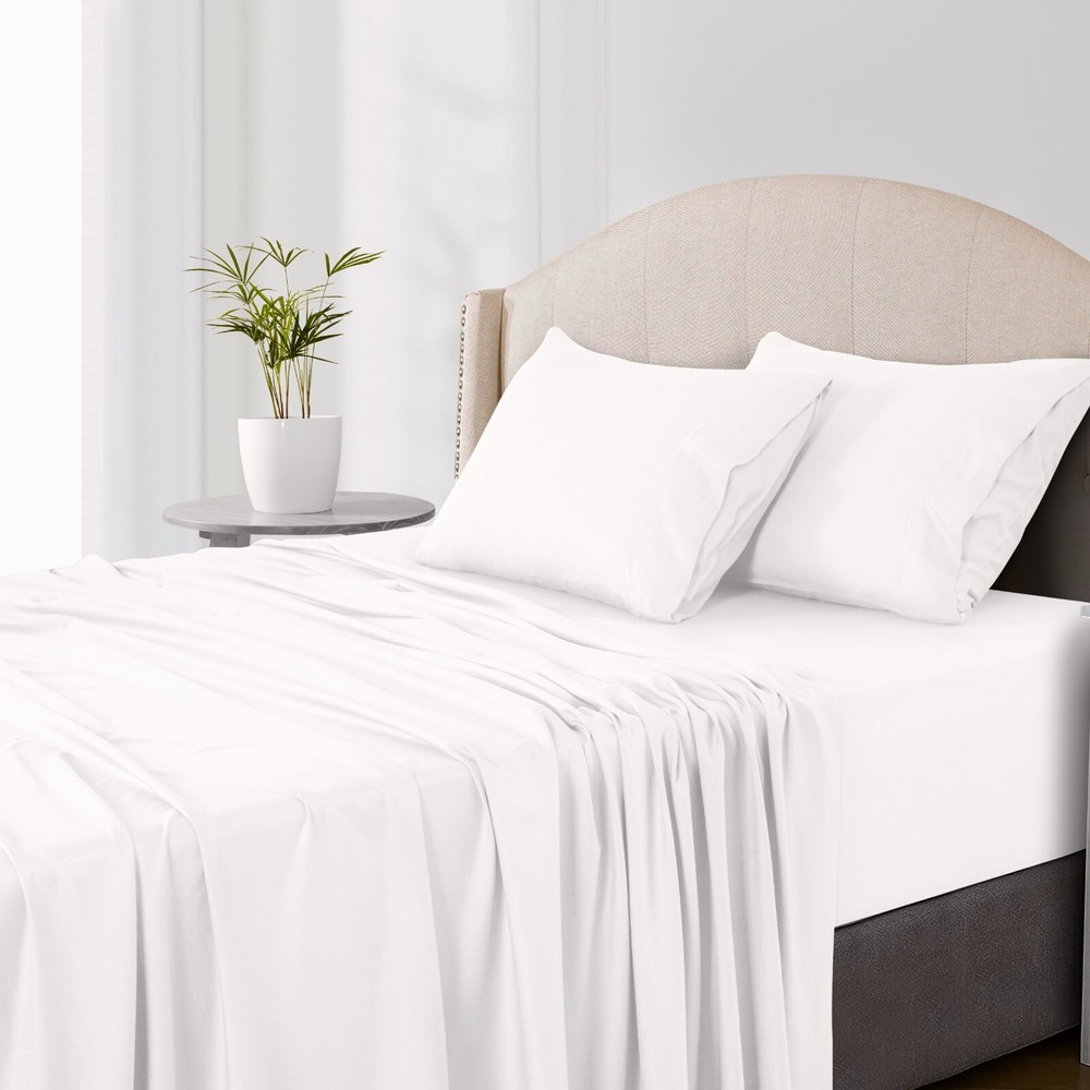 4-Piece Premium Bamboo Bed Sheet Set Deep Pocket Breathable Soft Bamboo Sheets