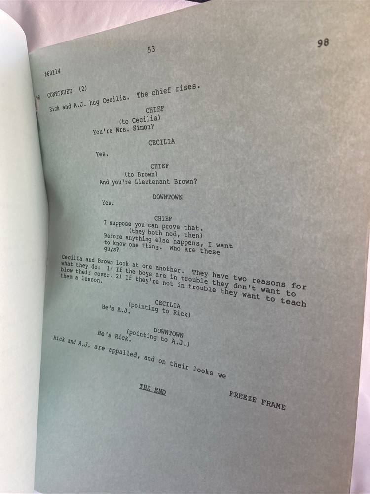 Simon & Simon Walk A Mike In My Hat Television Script 1985 Richard Chapman