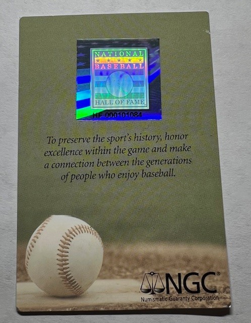 2014 BB HOF Silver Dollar – Derek Jeter signed – NGC MS70
