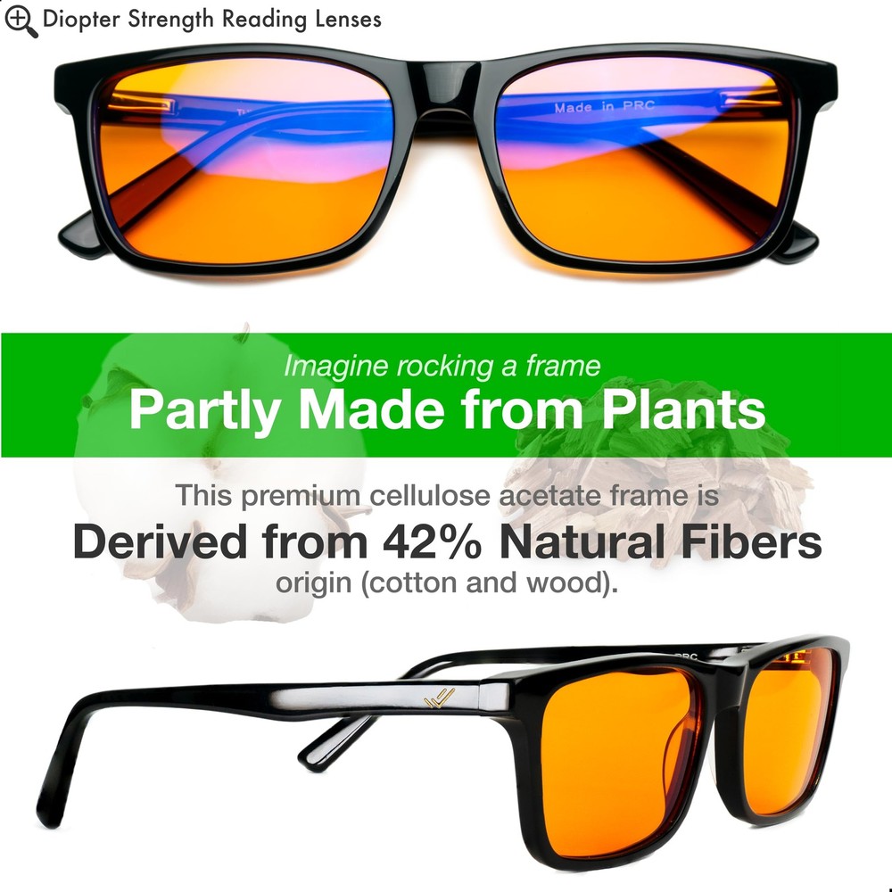 Orange +2.0 Blue Light Blocking Reading Glasses for & Men - Reader Sleep & Mi...