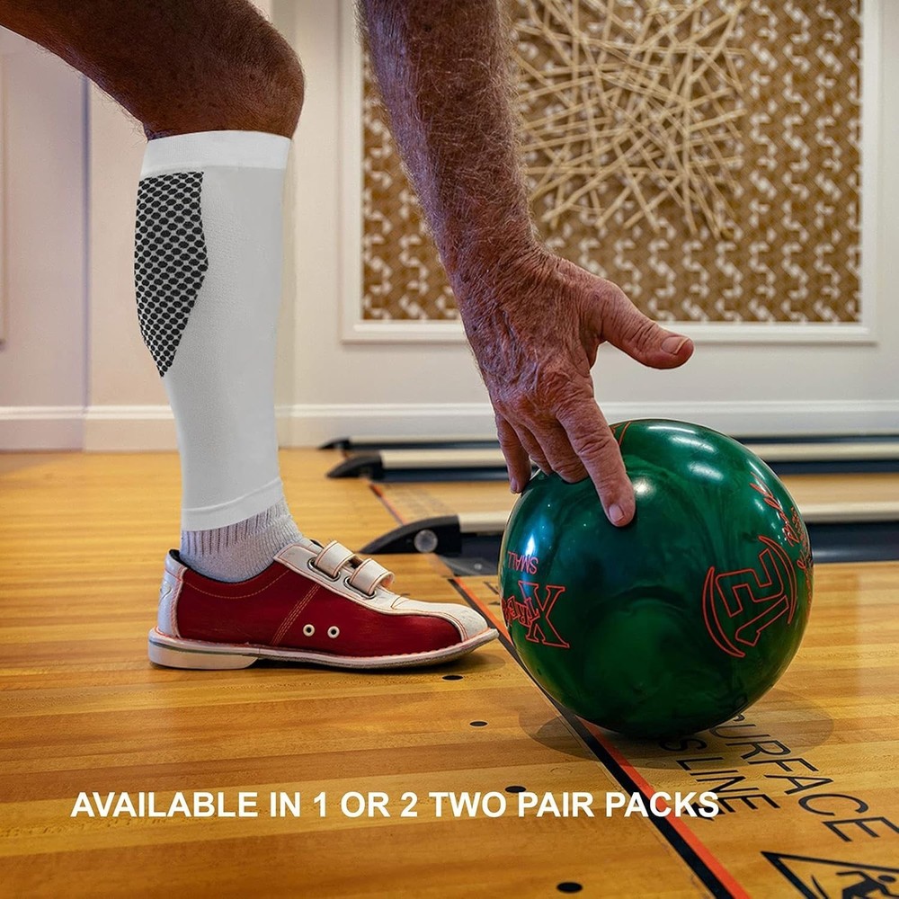 Moisture-Wicking Compression Calf Sleeves - Medium, White for Active Lifestyles