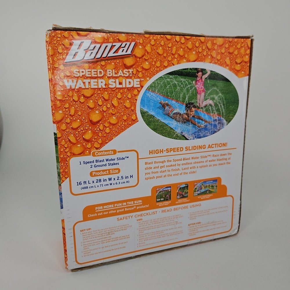 Banzai Speed Blast Water Slide 16 FT Long Brand New