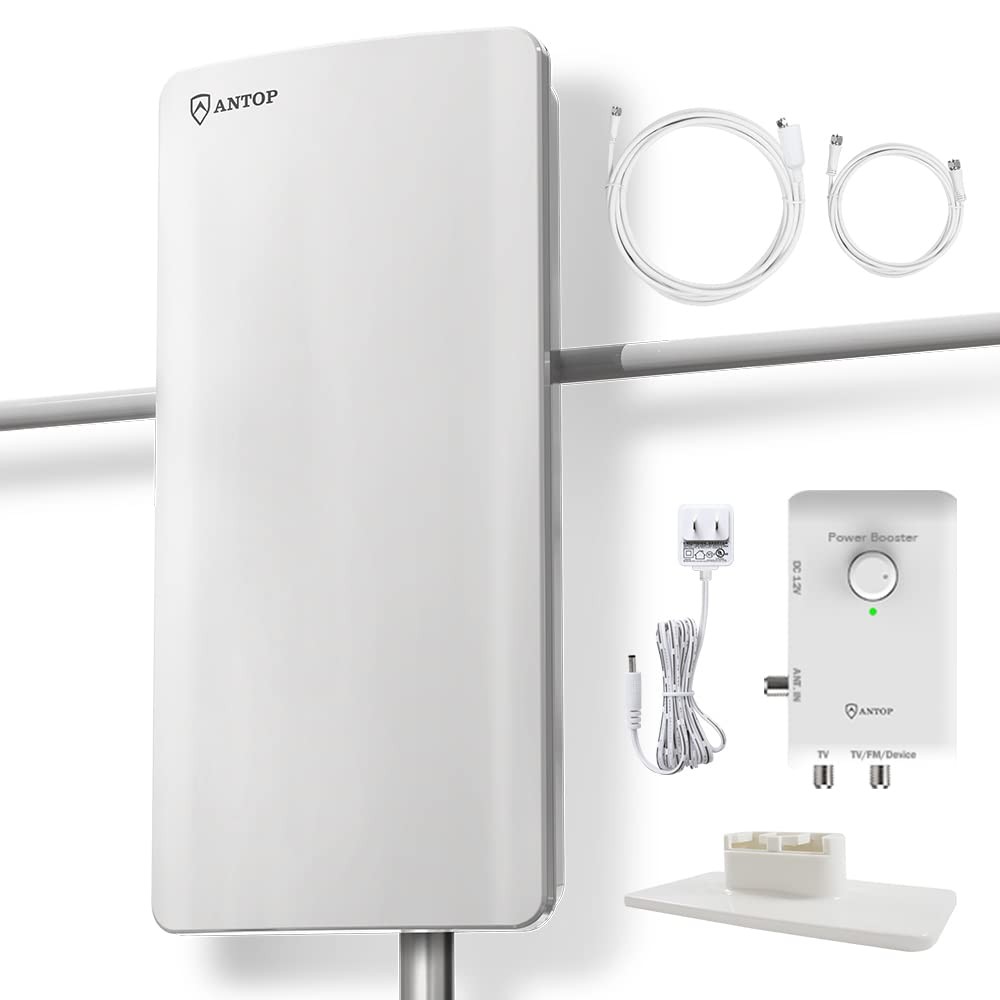 Antop AT-800SBS HD Smart Panel Antenna with Boost System, Large, White