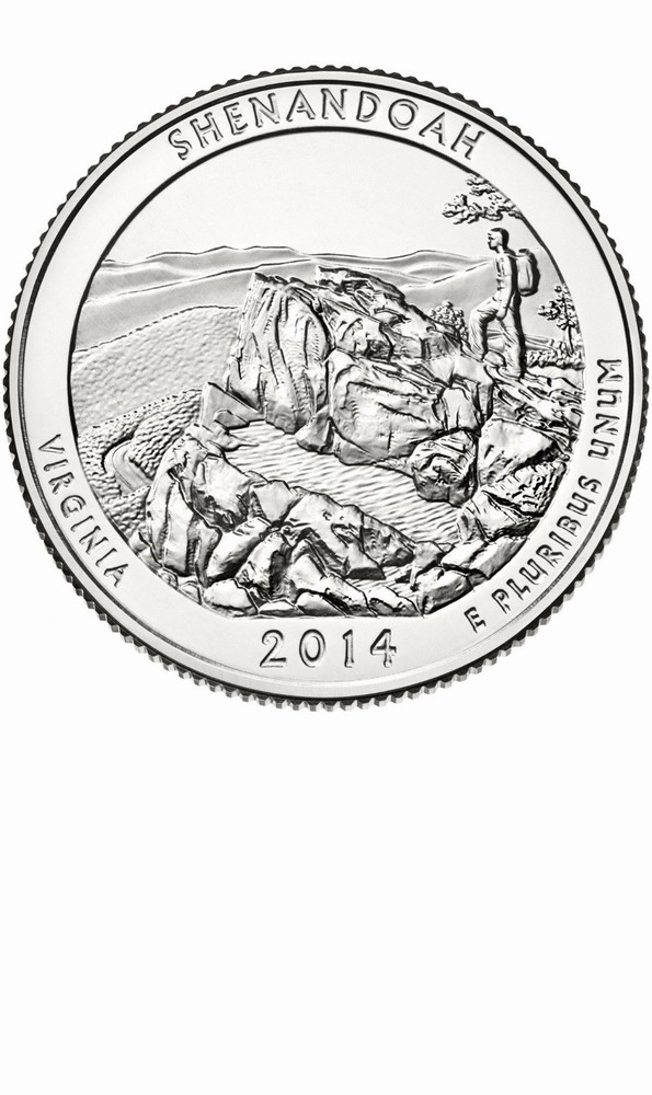 2014 D Shenandoah Park Quarter. ATB Series Uncirculated From US Mint roll.