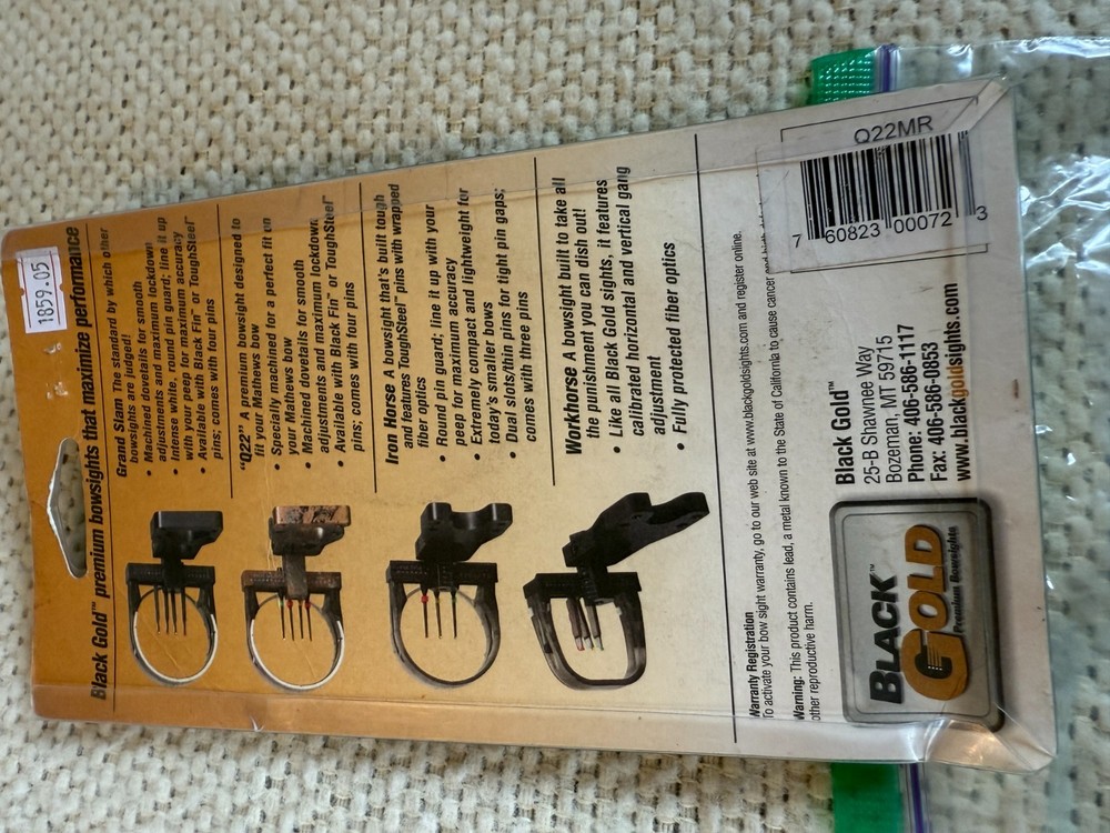 Black Gold Archery Q22 Micro Dot Pin Sight NOS
